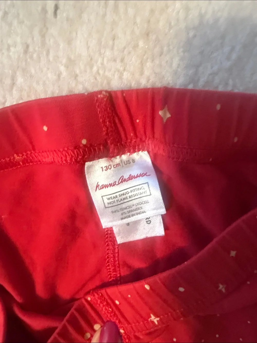 Hanna Andersson Hannasoft Kids Red Star Print Pajama Set Christmas